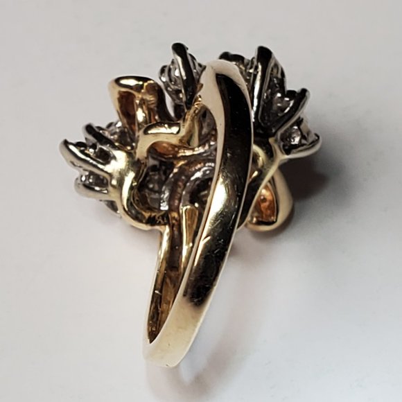 Beautiful design 14K  yellow  gold diamond ring - Picture 9 of 10